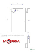 Palec zagarniający prawy, fi-6 mm Poznaniak, Meprozet 3043530040 3043530051 malowane proszkowo MORGA