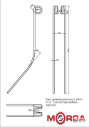 Palec zgrabiarki pokosowej L 600 X 91 X 9.4 FI-68 Fella malowane proszkowo MORGA