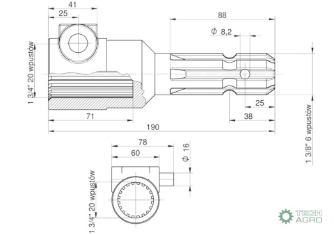 Redukcja wałka WOM adapter na trzpień 1 3/4" 20 wpustów na wałek 1 3/8" 6 wpustów MORGA Redukcja wałka WOM adapter na trzpień 1 3/4" 20 wpustów na wałek 1 3/8" 6 wpustów MORGA