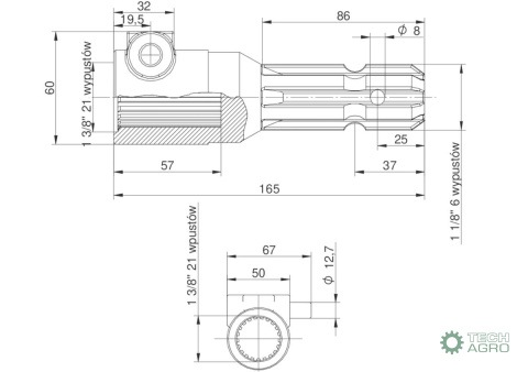 Redukcja wałka WOM adapter na trzpień 1 3/8" 21 wpustów na wałek 1 3/8" 6 wpustów MORGA Redukcja wałka WOM adapter na trzpień 1 3/8" 21 wpustów na wałek 1 3/8" 6 wpustów MORGA