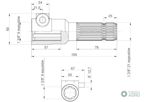 Redukcja wałka WOM adapter na trzpień 1 3/8" 6 wpustów na wałek 1 3/8" 21 wpustów MORGA Redukcja wałka WOM adapter na trzpień 1 3/8" 6 wpustów na wałek 1 3/8" 21 wpustów MORGA