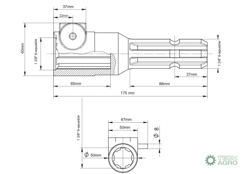 Redukcja wałka WOM adapter na trzpień 1 3/8" 6 wpustów na wałek 1 3/8" 6 wpustów MORGA Redukcja wałka WOM adapter na trzpień 1 3/8" 6 wpustów na wałek 1 3/8" 6 wpustów MORGA