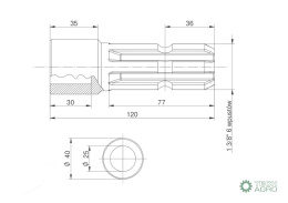 Redukcja wałka WOM adapter otwór wew. Q 25 mm na wałek 1 3/8