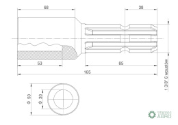 Redukcja wałka WOM adapter otwór wew. Q 30 mm na wałek 1 3/8