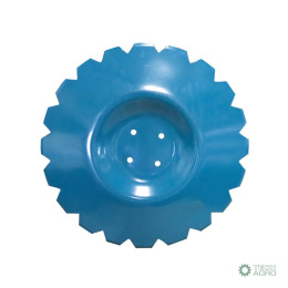 Talerz uzębiony FI-510, grubość 4mm Z-20 mocowanie piasta typ SKF 4 otwory rozstaw śrub montażowych 98mm przetłoczony stal boro
