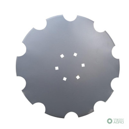Talerz uzębiony FI-510mm, grubość 4mm mocowanie piasta AP21 6 otworów rozstaw śrub mocujących 120 mm stal borowa MORGA