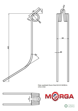 Palec zgrabiarki Deutz-Fahr KS100 MORGA