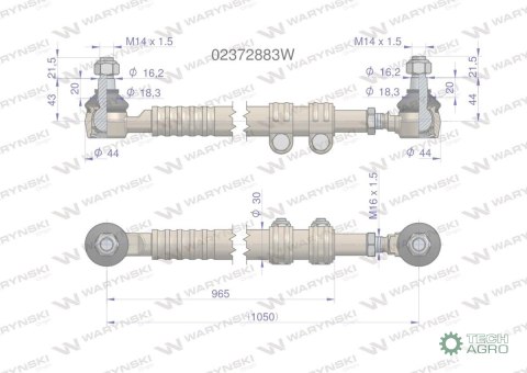 Drążek kierowniczy 02372883 WARYŃSKI Drążek kierowniczy 02372883 WARYŃSKI