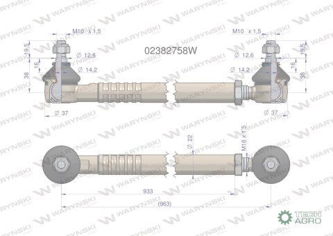 Drążek kierowniczy 963mm 02382758 WARYŃSKI Drążek kierowniczy 963mm 02382758 WARYŃSKI