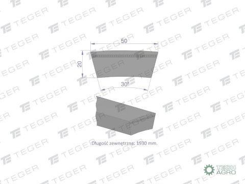 Pas klinowy Hard-Belt (T-603015.0) AP1001503 do CLAAS 603015.0 TEGER Pas klinowy Hard-Belt (T-603015.0) AP1001503 do CLAAS 603015.0 TEGER