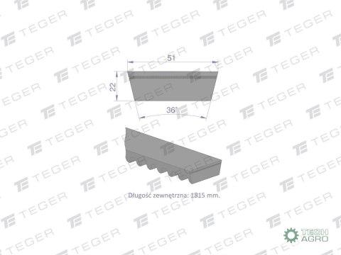 Pas klinowy Hard-Belt (T-702536.0) AP1001200 do CLAAS / DEUTZ-FAHR 702536.0 / 6204313 TEGER Pas klinowy Hard-Belt (T-702536.0) AP1001200 do CLAAS / DEUTZ-FAHR 702536.0 / 6204313 TEGER