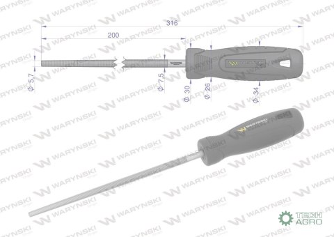 Pilnik okrągły 200 mm Waryński Pilnik okrągły 200 mm Waryński