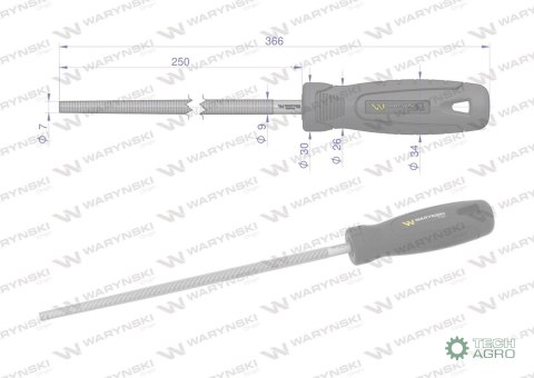 Pilnik okrągły 250 mm Waryński Pilnik okrągły 250 mm Waryński