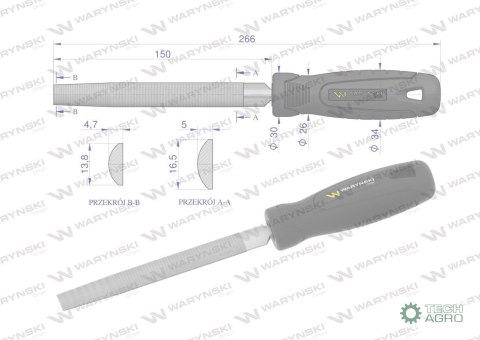 Pilnik półokrągły 150 mm Waryński Pilnik półokrągły 150 mm Waryński