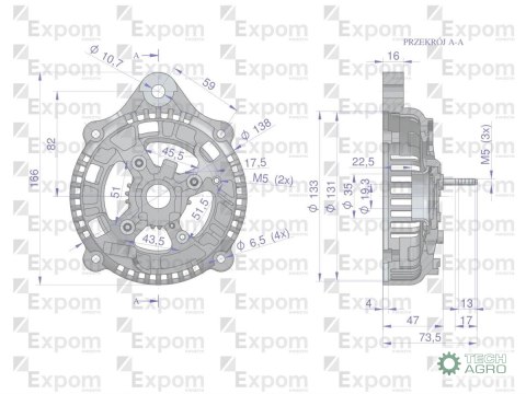 Pokrywa tylna alternatora 100211-6420EX, 021501-6690 Nowy Typ EXPOM KWIDZYN eu Pokrywa tylna alternatora 100211-6420EX, 021501-6690 Nowy Typ EXPOM KWIDZYN eu