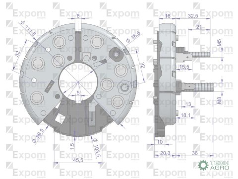 Prostownik diody alternatora 0120484011EX Nowy Typ EXPOM KWIDZYN eu Prostownik diody alternatora 0120484011EX Nowy Typ EXPOM KWIDZYN eu