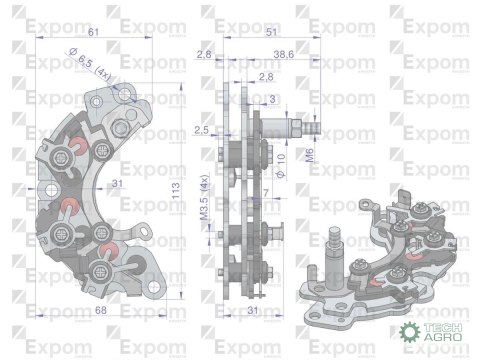 Prostownik diody alternatora MF3 Nowy Typ EXPOM KWIDZYN eu Prostownik diody alternatora MF3 Nowy Typ EXPOM KWIDZYN eu
