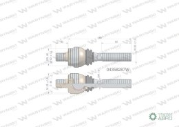 Przegub kierowniczy 202mm- M22x1,5; M22x x1,5 04358287 WARYŃSKI