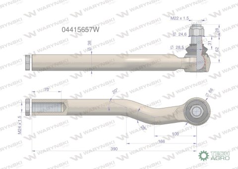 Przegub kierowniczy M24x1.5 04415657 WARYŃSKI Przegub kierowniczy M24x1.5 04415657 WARYŃSKI