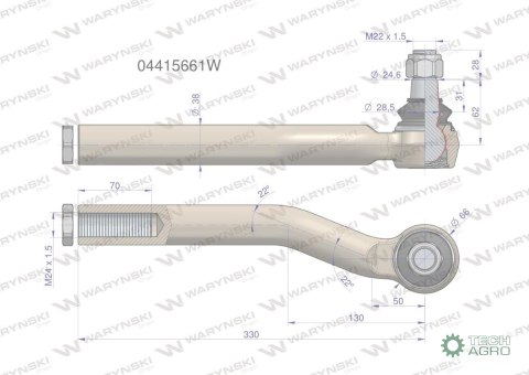 Przegub kierowniczy M24x1.5 04415661 WARYŃSKI Przegub kierowniczy M24x1.5 04415661 WARYŃSKI