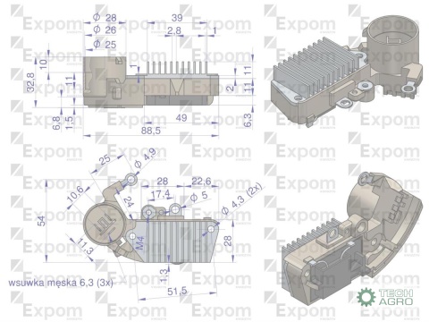 Regulator alternatora 100211-6420EXNowy Typ EXPOM KWIDZYN eu