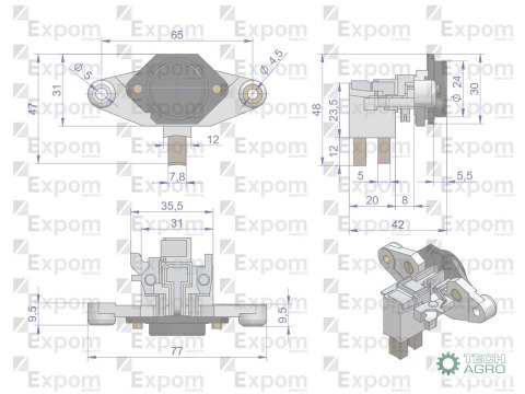 Regulator napięcia alternatora 11.125.049, 7017732M1 MF3 Nowy Typ EXPOM KWIDZYN eu Regulator napięcia alternatora 11.125.049, 7017732M1 MF3 Nowy Typ EXPOM KWIDZYN eu