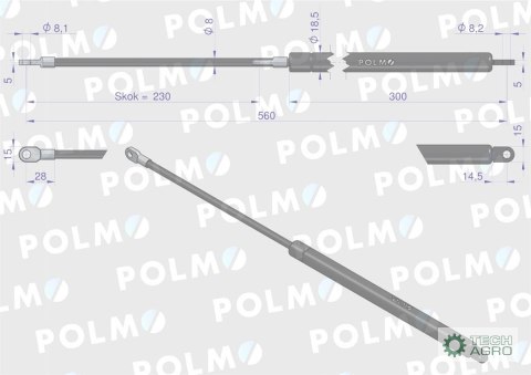 Siłownik New Holland 320792350 POLMO Siłownik New Holland 320792350 POLMO