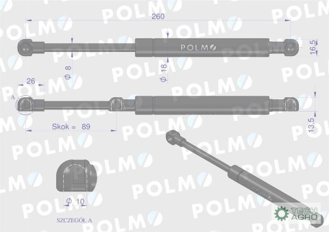 Siłownik drzwi John Deere AL78435 POLMO Siłownik drzwi John Deere AL78435 POLMO