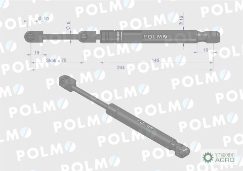 Siłownik drzwi L max. 245mm AL110629P JOHN DEERE POLMO Siłownik drzwi L max. 245mm AL110629P JOHN DEERE POLMO