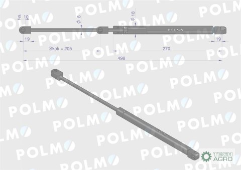 Siłownik drzwi L max. 500mm CA516716P FENDT POLMO Siłownik drzwi L max. 500mm CA516716P FENDT POLMO