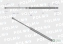 Siłownik szyby przedniej L max. 500mm AL78986P JOHN DEERE POLMO