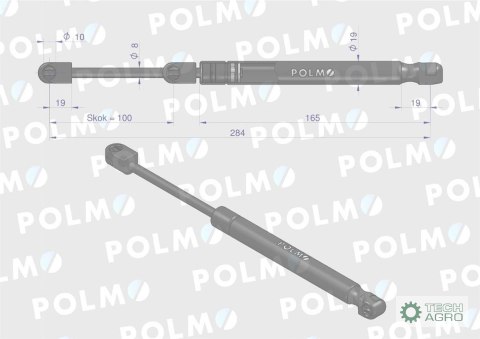 Siłownik szyby przedniej drzwi L max. 284mm AL71412P JOHN DEERE POLMO Siłownik szyby przedniej drzwi L max. 284mm AL71412P JOHN DEERE POLMO