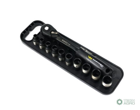 Zestaw 12 el. nasadki 3/8 przedłużka 7.5 cm grzechotka 6 7 8 9 10 11 12 13 14 15 Waryński Zestaw 12 el. nasadki 3/8 przedłużka 7.5 cm grzechotka 6 7 8 9 10 11 12 13 14 15 Waryński
