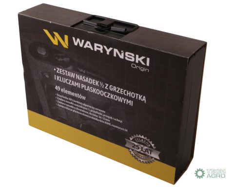 Zestaw nasadek 1./2 z grzechotką i kluc zami w kasecie metalowej 49 el. Waryński Zestaw nasadek 1./2 z grzechotką i kluc zami w kasecie metalowej 49 el. Waryński