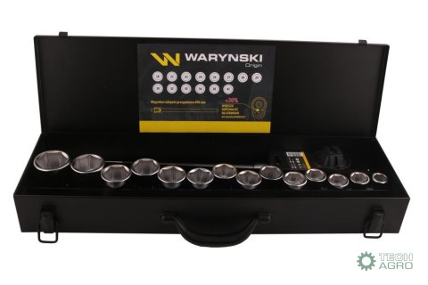 Zestaw nasadek 3/4 z odporną grzechotką i rękojeścią przegubową 16 el. Waryński Zestaw nasadek 3/4 z odporną grzechotką i rękojeścią przegubową 16 el. Waryński