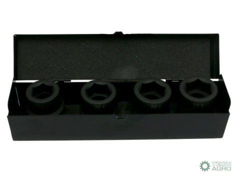 Zestaw nasadek udarowych 1" 4 cz. 27. 30. 32. 33 mm ze stali CrMo DIN 3129 Waryński Zestaw nasadek udarowych 1" 4 cz. 27. 30. 32. 33 mm ze stali CrMo DIN 3129 Waryński