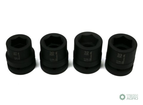 Zestaw nasadek udarowych 1" 4 cz. 27. 30. 32. 33 mm ze stali CrMo DIN 3129 Waryński Zestaw nasadek udarowych 1" 4 cz. 27. 30. 32. 33 mm ze stali CrMo DIN 3129 Waryński