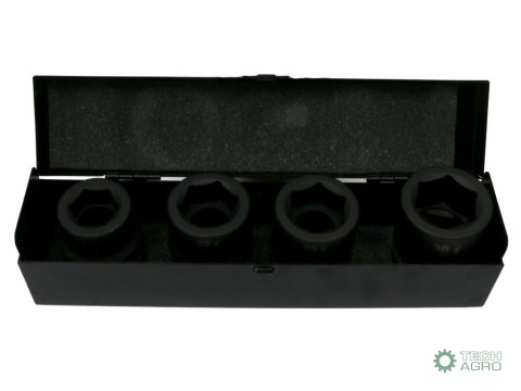 Zestaw nasadek udarowych 1" 4 cz. 27. 32. 33. 36 mm ze stali CrMo DIN 3129 Waryński Zestaw nasadek udarowych 1" 4 cz. 27. 32. 33. 36 mm ze stali CrMo DIN 3129 Waryński