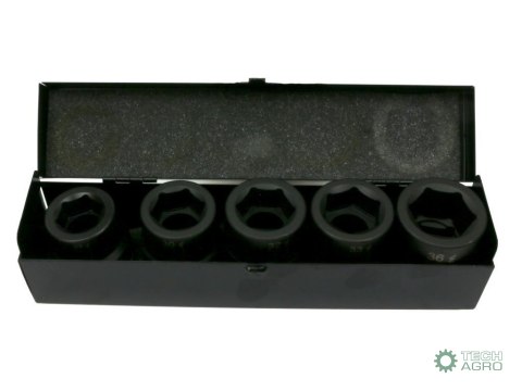 Zestaw nasadek udarowych 1" 5 cz. 27. 30. 32. 33. 36 mm ze stali CrMo DIN 3129 Waryński Zestaw nasadek udarowych 1" 5 cz. 27. 30. 32. 33. 36 mm ze stali CrMo DIN 3129 Waryński