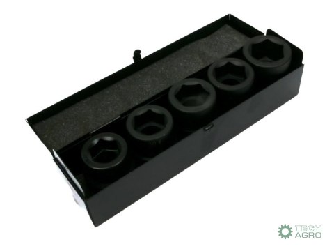 Zestaw nasadek udarowych 1" 5 cz. 27. 30. 32. 33. 36 mm ze stali CrMo DIN 3129 Waryński Zestaw nasadek udarowych 1" 5 cz. 27. 30. 32. 33. 36 mm ze stali CrMo DIN 3129 Waryński