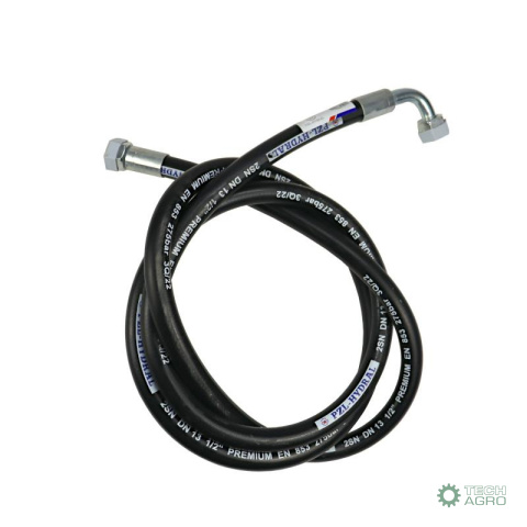Przewód hydrauliczny 275 bar gwint M22x1,5 prosta - kolanko (DKOL - DKOL 90 stopni) L-2500mm DN12-2SN (AK-13-2500, P11P1 Przewód hydrauliczny 275 bar gwint M22x1,5 prosta - kolanko (DKOL - DKOL 90 stopni) L-2500mm DN12-2SN (AK-13-2500, P11P1