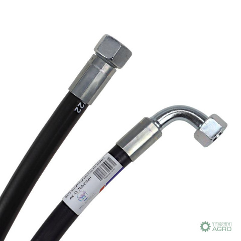 Przewód hydrauliczny 275 bar gwint M22x1,5 prosta - kolanko (DKOL - DKOL 90 stopni) L-700mm DN12-2SN (AK-13-700, P11P12) Przewód hydrauliczny 275 bar gwint M22x1,5 prosta - kolanko (DKOL - DKOL 90 stopni) L-700mm DN12-2SN (AK-13-700, P11P12)