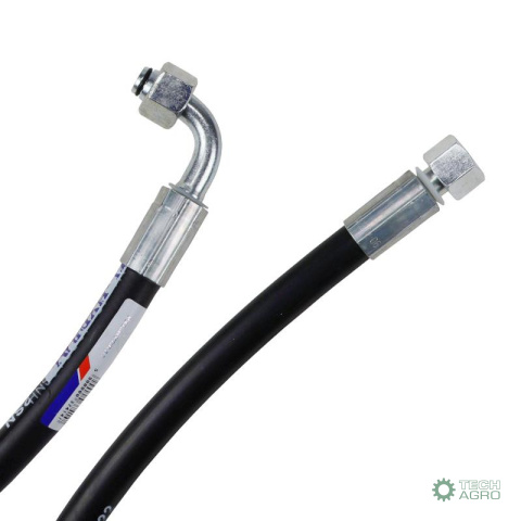 Przewód hydrauliczny 330 bar gwint M18x1,5 prosta - kolanko (DKOL - DKOL 90 stopni) L-1000mm DN10-2SN (AK-10-1000, P11P1 Przewód hydrauliczny 330 bar gwint M18x1,5 prosta - kolanko (DKOL - DKOL 90 stopni) L-1000mm DN10-2SN (AK-10-1000, P11P1