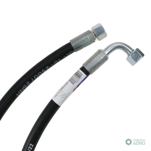 Przewód hydrauliczny 330 bar gwint M18x1,5 prosta - kolanko (DKOL - DKOL 90 stopni) L-2500mm DN10-2SN (AK-10-1500, P11P1 Przewód hydrauliczny 330 bar gwint M18x1,5 prosta - kolanko (DKOL - DKOL 90 stopni) L-2500mm DN10-2SN (AK-10-1500, P11P1