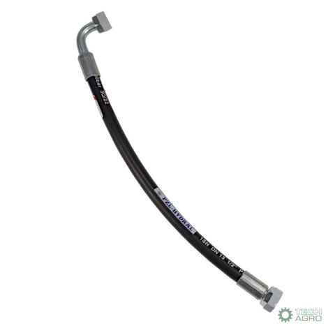 Przewód hydrauliczny gwint M22x1,5 prosta - kolanko ( DKOL - DKOL 90 stopni) L-500mm DN12-1SN (AK-13-500, P11P12) 16MPa Przewód hydrauliczny gwint M22x1,5 prosta - kolanko ( DKOL - DKOL 90 stopni) L-500mm DN12-1SN (AK-13-500, P11P12) 16MPa