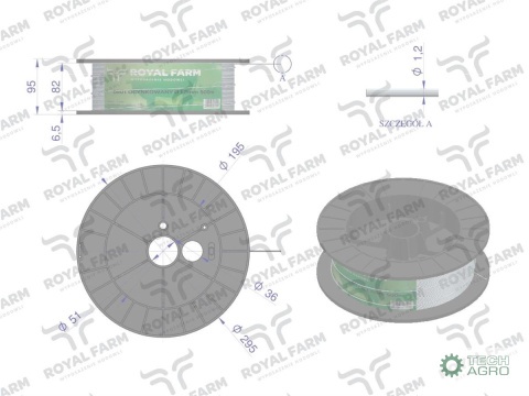 Drut (szpula) do pastucha 500m ocynkowan ny fi 1.2 mm ROYAL FARM RM-105010018 Drut (szpula) do pastucha 500m ocynkowan ny fi 1.2 mm ROYAL FARM RM-105010018