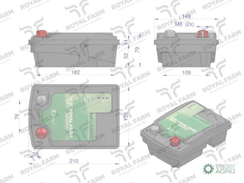 ELEKTRYZATOR 2J BAT-SIECIOWY RF-2000 Z ZASILACZEM ROYAL-FARM ELEKTRYZATOR 2J BAT-SIECIOWY RF-2000 Z ZASILACZEM ROYAL-FARM