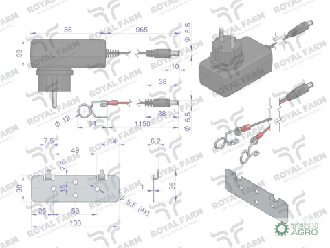 ELEKTRYZATOR 2J BAT-SIECIOWY RF-2000 Z ZASILACZEM ROYAL-FARM ELEKTRYZATOR 2J BAT-SIECIOWY RF-2000 Z ZASILACZEM ROYAL-FARM
