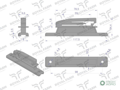 Izolator do taśmy Irufix Clip ROYAL FARM (sprzedawane po 10 szt) Izolator do taśmy Irufix Clip ROYAL FARM (sprzedawane po 10 szt)