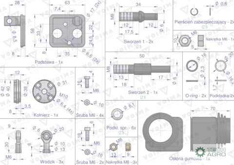 Joystick przyłączeniowy bez przycisku do rozdzielacza hydraulicznego 40L VOIMA Joystick przyłączeniowy bez przycisku do rozdzielacza hydraulicznego 40L VOIMA